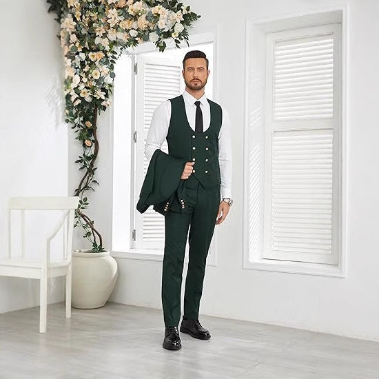 Men’s Formal Suit with Coat, Vest, and Pants