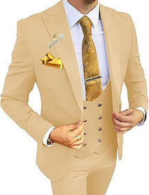 Men’s Formal Suit with Coat, Vest, and Pants