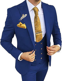 Men’s Formal Suit with Coat, Vest, and Pants