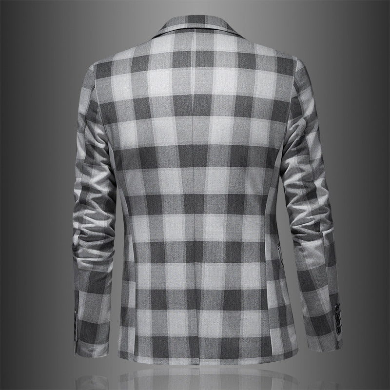 3 Dimensional Plaid Casual Suit for Men