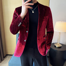 Men’s South Style Korea Bronzing Stage Suit