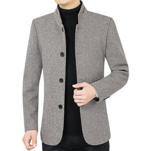 Men’s Stand Collar Woolen Jacket