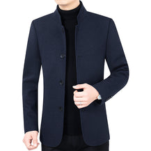 Men’s Stand Collar Woolen Jacket