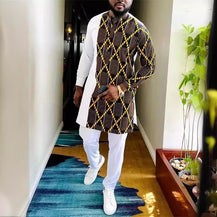 African-Inspired Men’s Printed Suit
