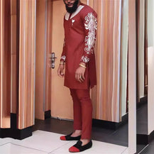 African-Inspired Men’s Printed Suit