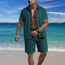 Men’s Summer Vacation Shirt & Shorts Set