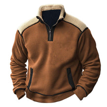 Men’s Color Stitching Stand-Collar Sweater