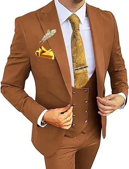 Men’s Formal Suit with Coat, Vest, and Pants