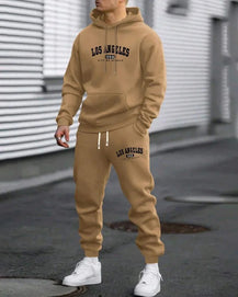 Men’s Trendy Hooded Sweatshirt & Sweatpants Two-Piece Set