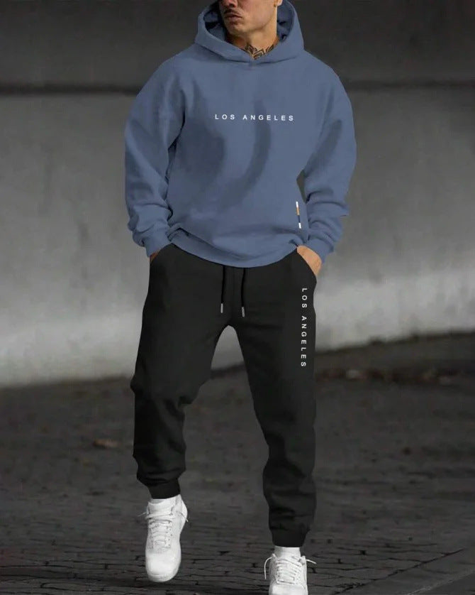 Men’s Trendy Hooded Sweatshirt & Sweatpants Two-Piece Set