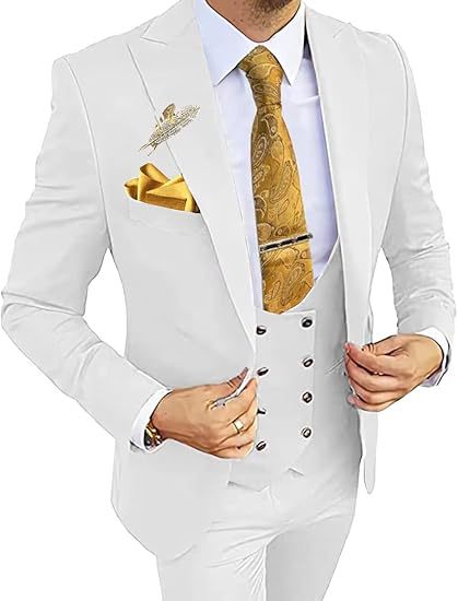 Men’s Formal Suit with Coat, Vest, and Pants