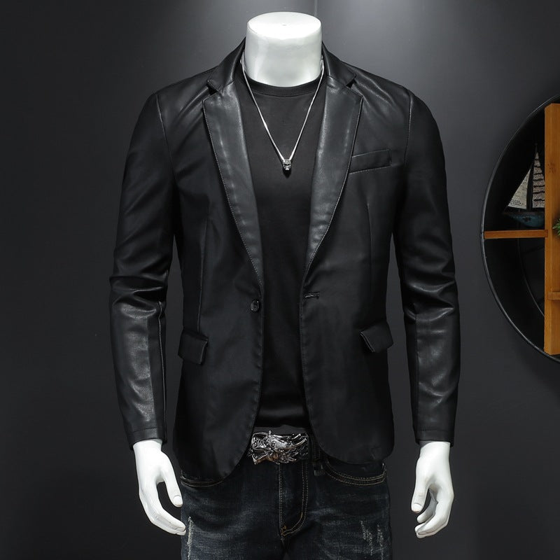 Korean Style Men’s Leather Coat