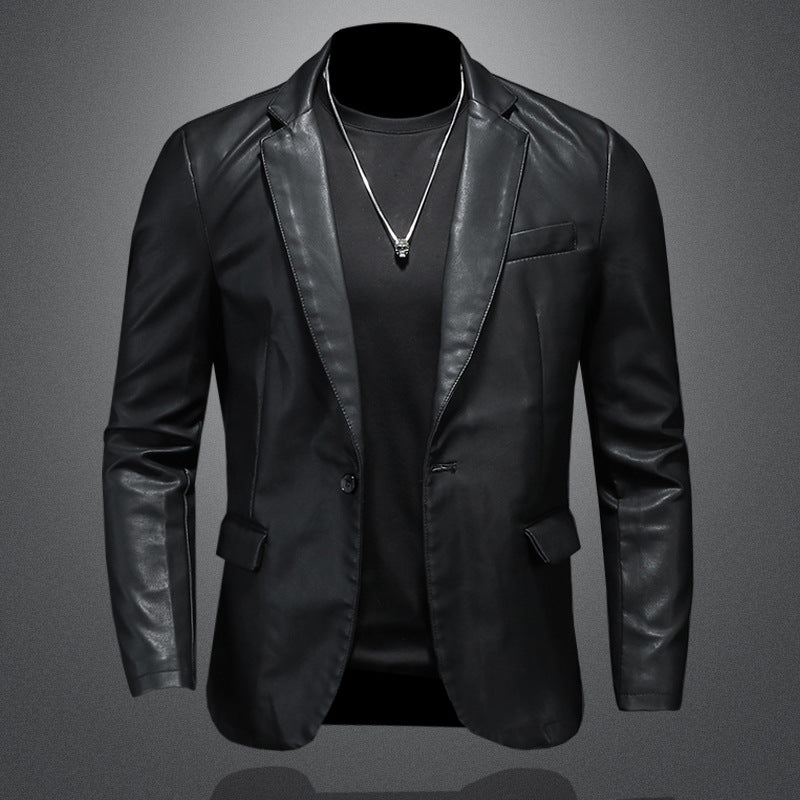 Korean Style Men’s Leather Coat