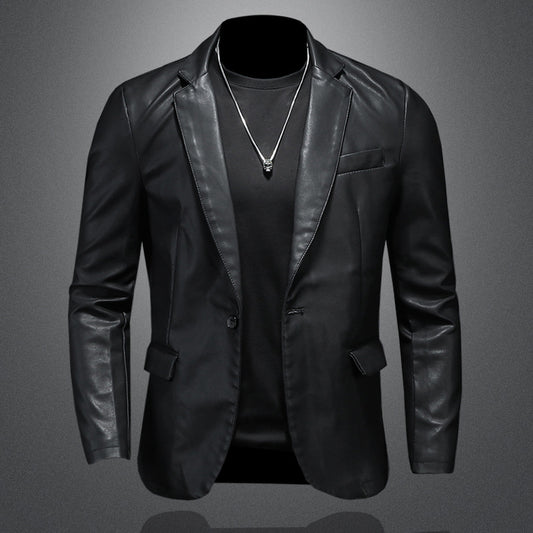 Korean Style Men’s Leather Coat