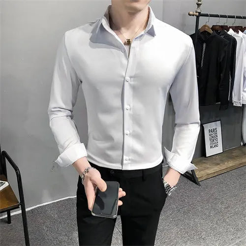 Men’s Solid Color Long Sleeve Shirt