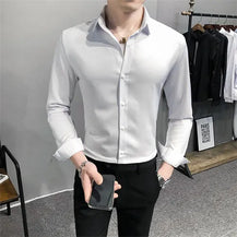 Men’s Solid Color Long Sleeve Shirt