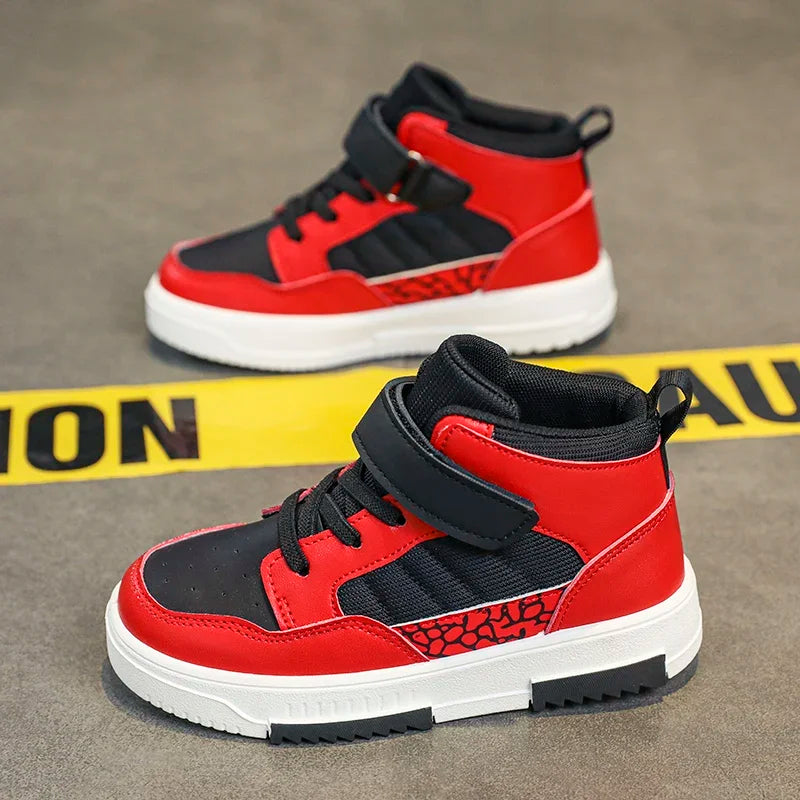 Boys’ High-Top Leather Walking Shoes