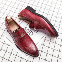 Men’s Italian Style Blue Leather Loafers