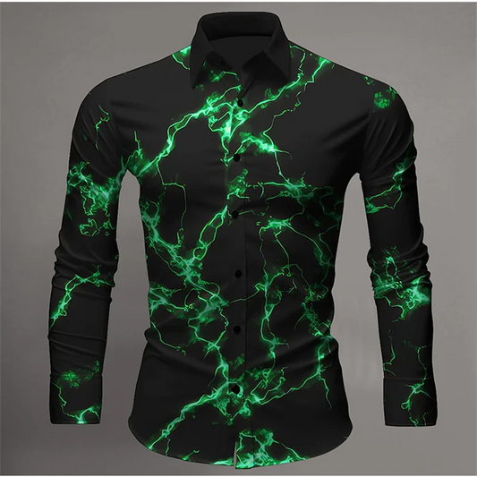 Men’s 3D Lightning Long Sleeve Shirt