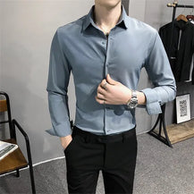 Men’s Solid Color Long Sleeve Shirt
