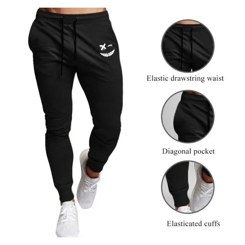 Men’s Smiley Face Printed Jogging Pants
