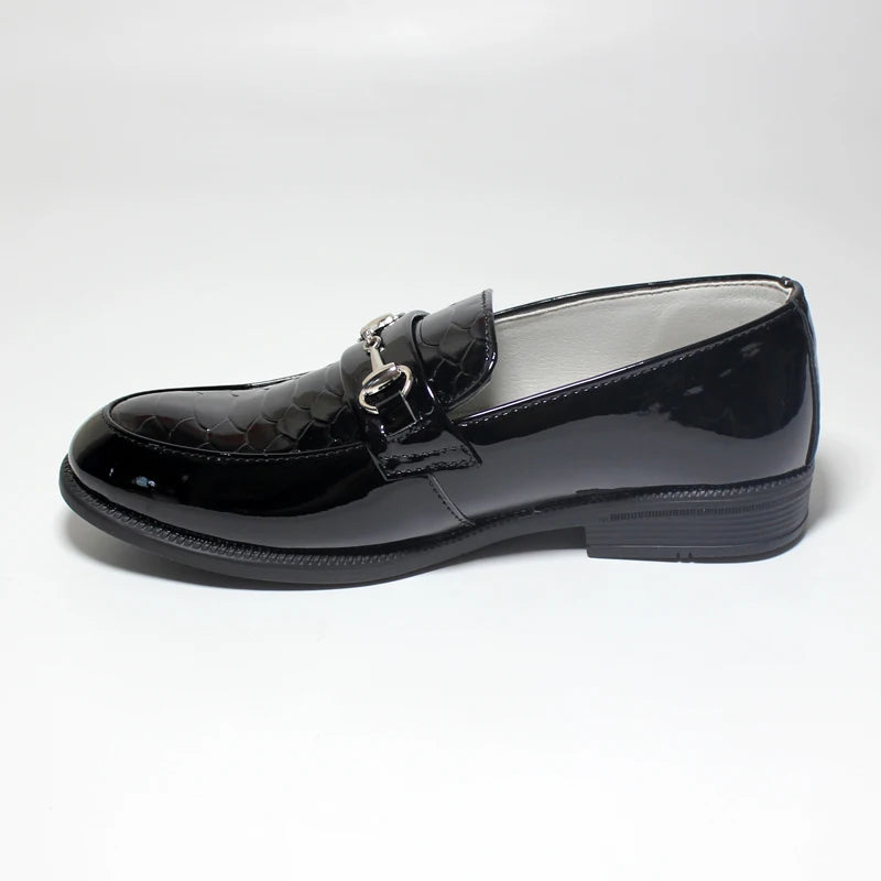 Soft Slip-On Black Leather Loafers for Boys