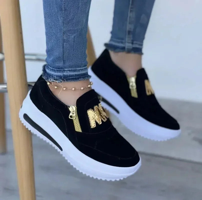 Easy-Wear Side Zipper Sneakers for Women