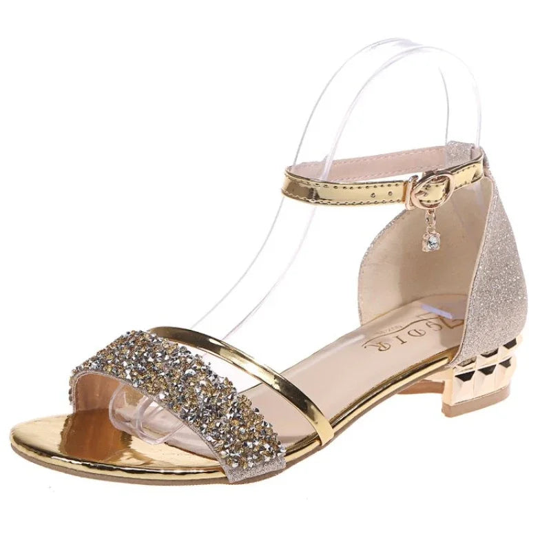 Women’s Gold and Silver Low Heel Sandals
