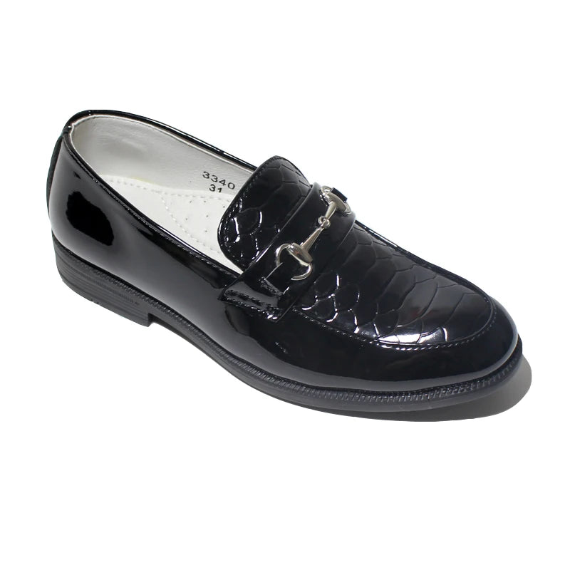 Soft Slip-On Black Leather Loafers for Boys