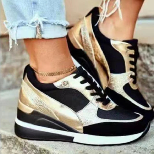 Women’s Lace-Up Colorblock Wedge Sneakers