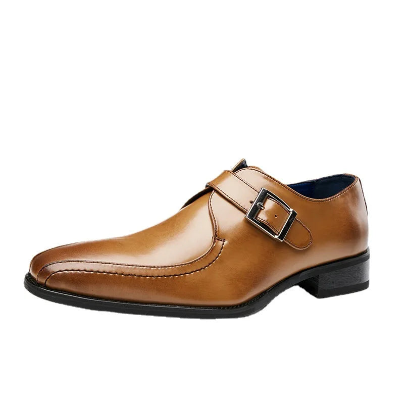 Men’s Classic Buckle Leather Derby Shoes
