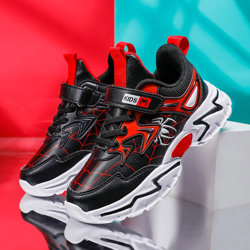 Kids Spider-Themed Athletic Running Shoes