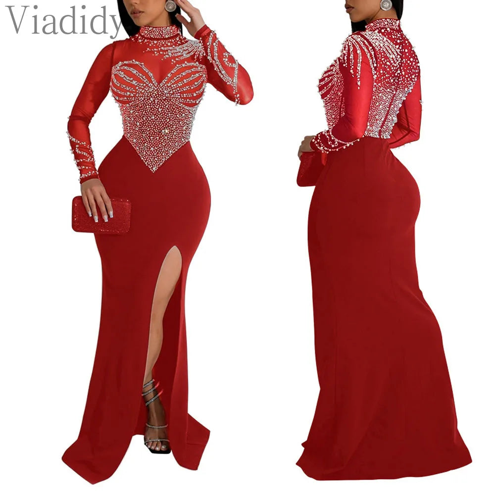 Luxury Rhinestone Mermaid Party Dress