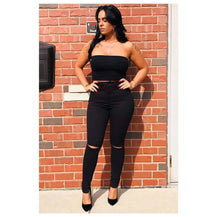 Women's White High-Waist Ripped Jeans