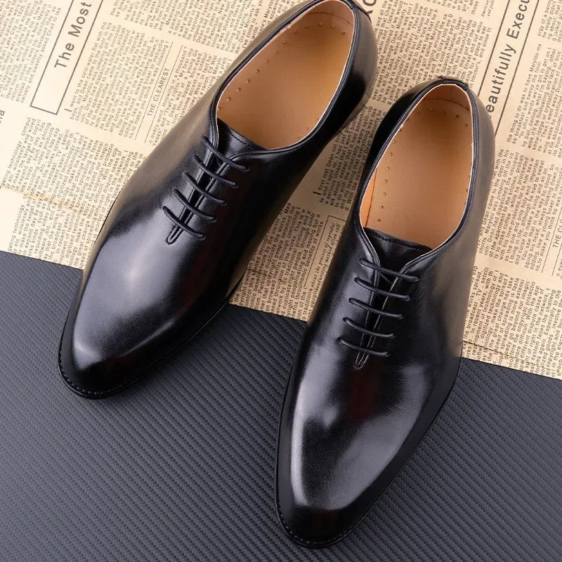 Men’s Coffee Tanned Polished Leather Shoes