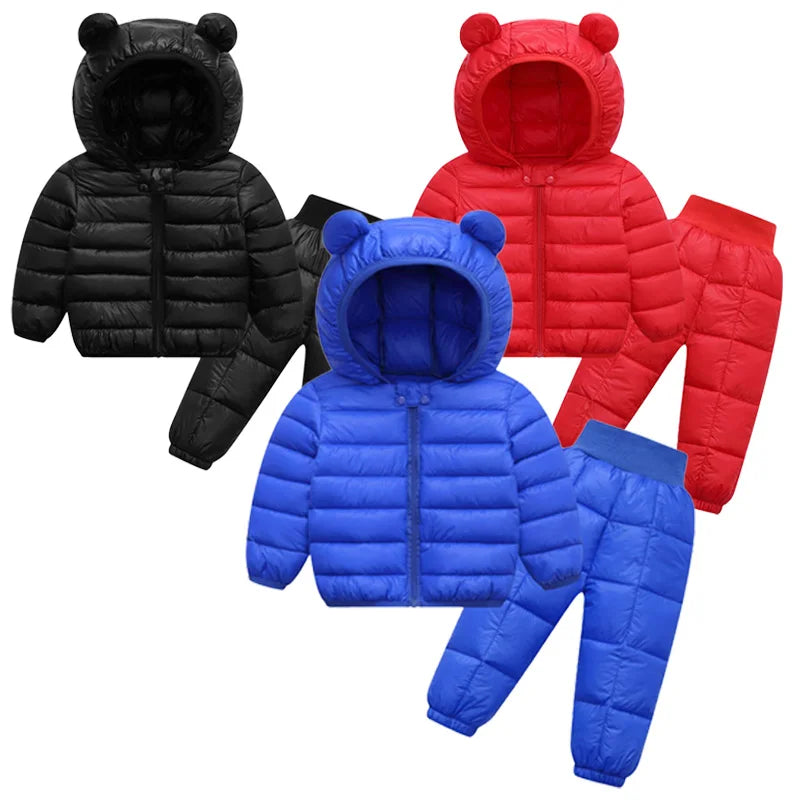 Children’s Thick Hooded Snowsuit for Winter
