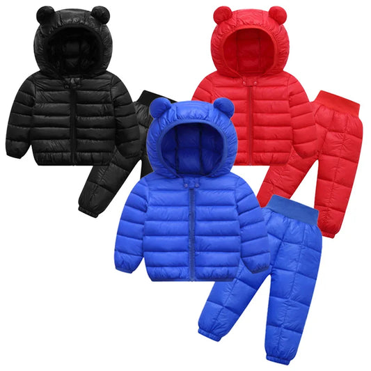 Children’s Thick Hooded Snowsuit for Winter