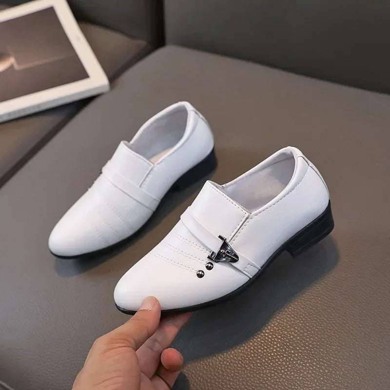 Boys' Durable Low-heeled Leather Shoes