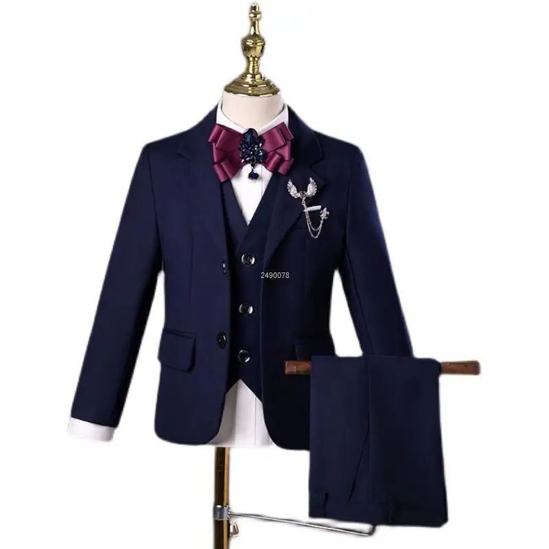 Boys’ Elegant Navy Blue Wedding Suit
