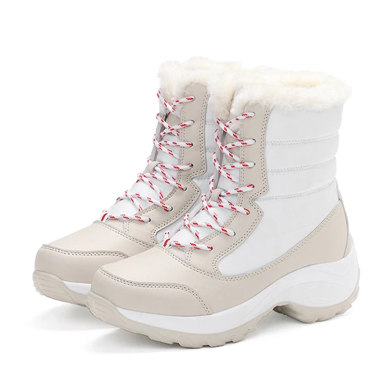 Snow Women's Boots 2025 Trend Women Shoes Platform Ladies Shoes Solid Mid Women's High Boots Platform Boots Women Botas Mujer