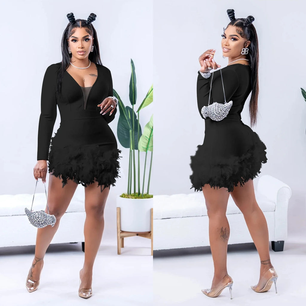 Women’s Elegant White Bandage Mini Dress