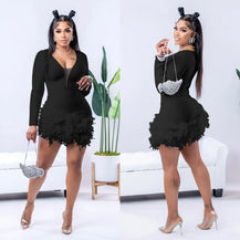 Women’s Elegant White Bandage Mini Dress