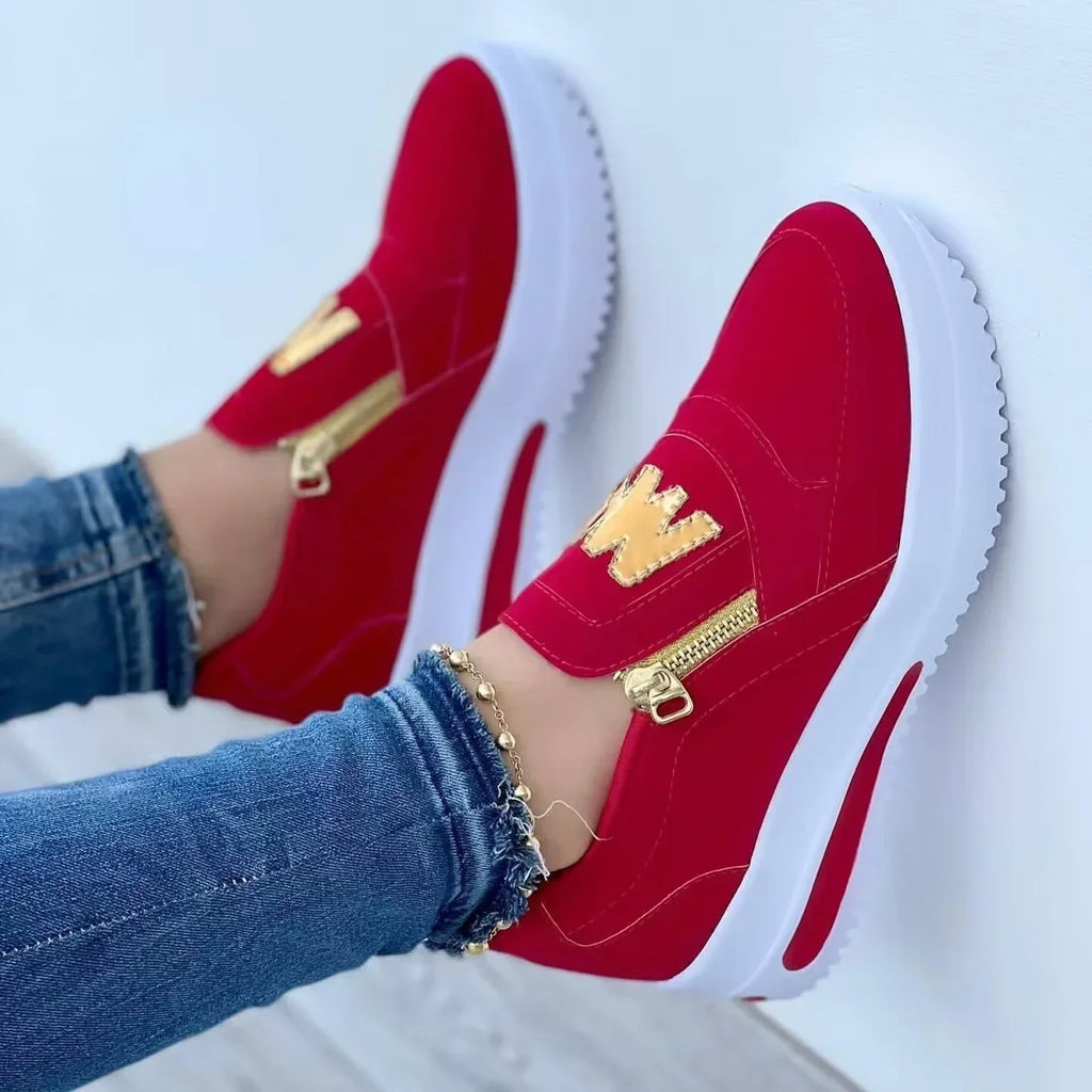 Easy-Wear Side Zipper Sneakers for Women