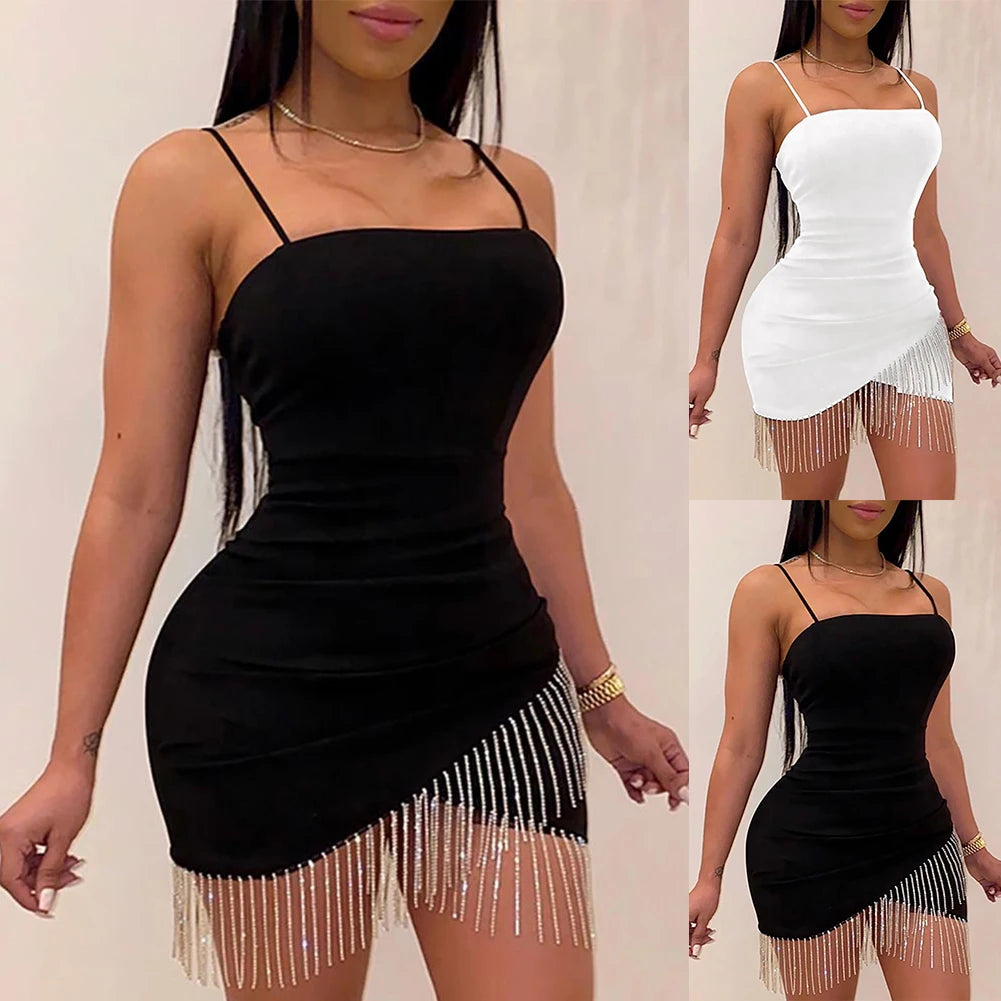 Women's Short Party Dress in Black & White