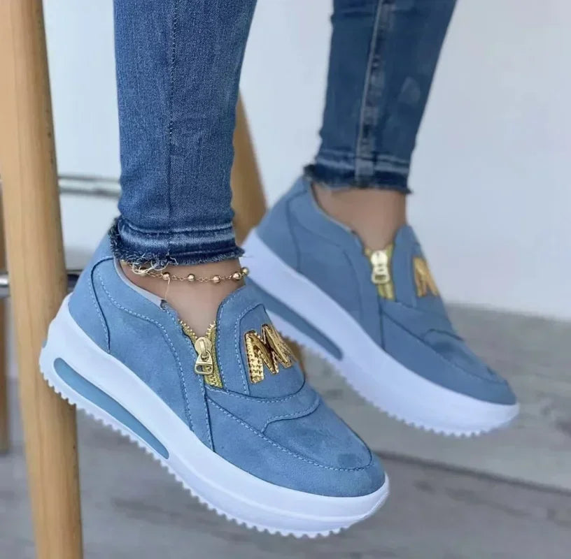 Easy-Wear Side Zipper Sneakers for Women