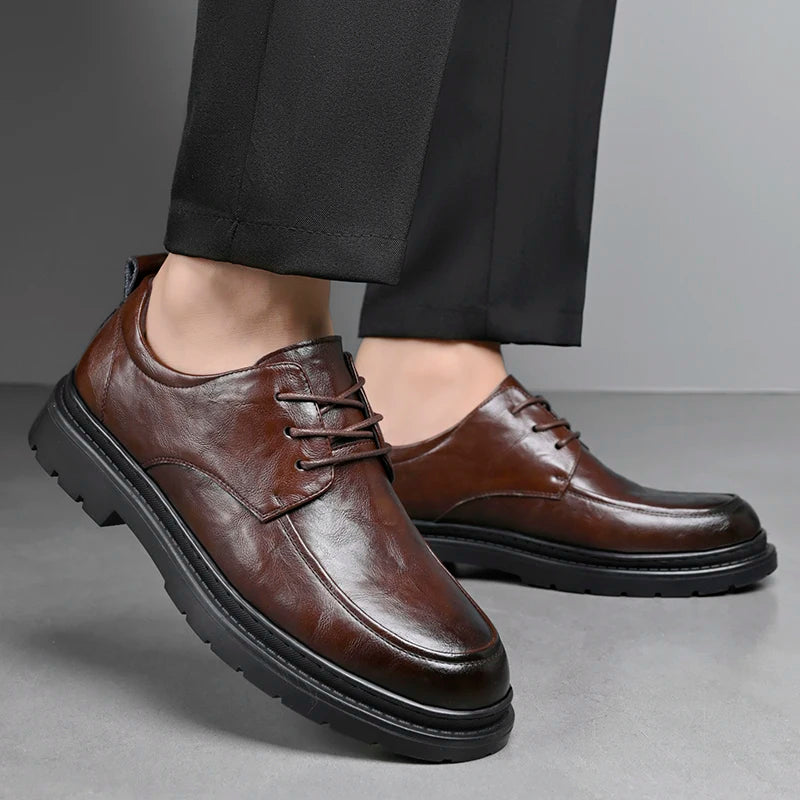 Men’s Leather Round Toe Dress Shoes