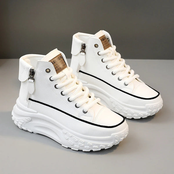 Women's Sneakers Leather Canvas Breathable Vulcanized Platform Women Boots Casual Shoes Running Shoes for Women Tenis De Mujer42