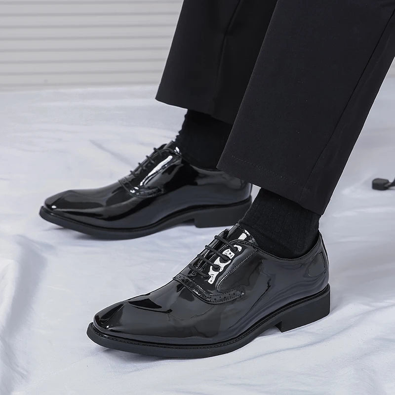 Men’s British Style Height-Boosting Leather Shoes