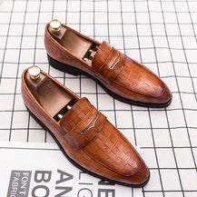 Men’s Italian Style Blue Leather Loafers