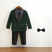 Baby Boys’ Black Velvet Tuxedo Suit